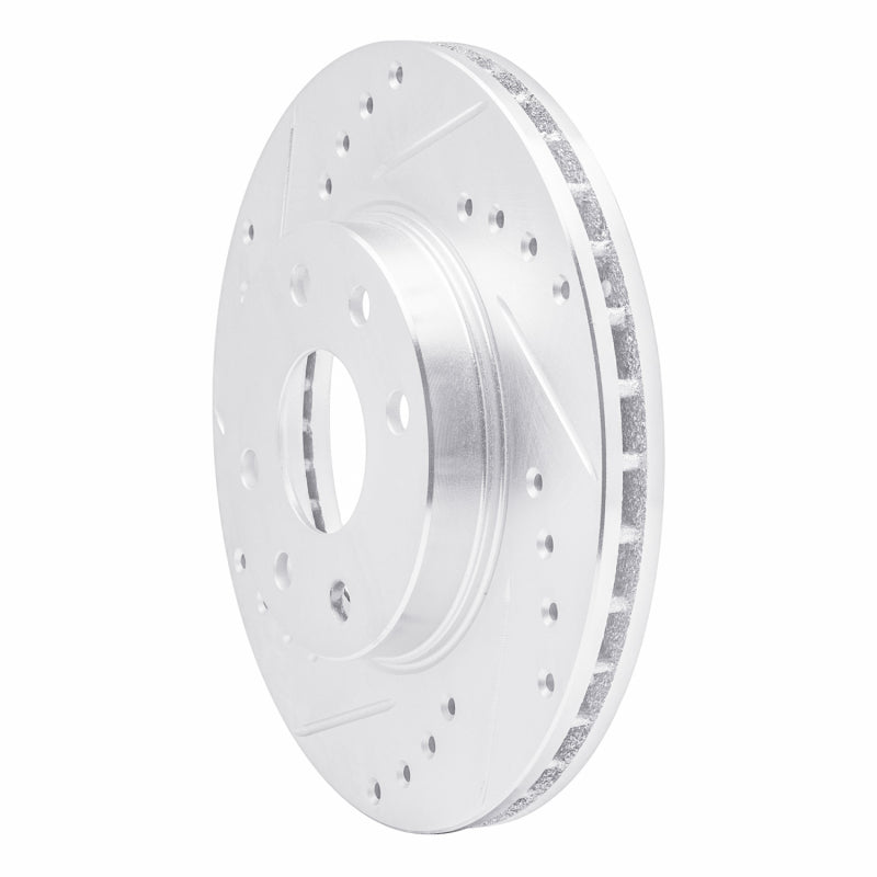R1 Concepts R1 90-93 Asuna SUNFIRE Front Left Drilled & Slotted Silver Brake Rotor