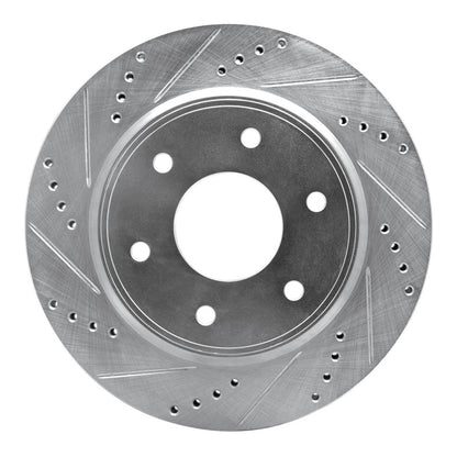 R1 Concepts R1 05-07 Infiniti QX56 Front Left Drilled & Slotted Silver Brake Rotor
