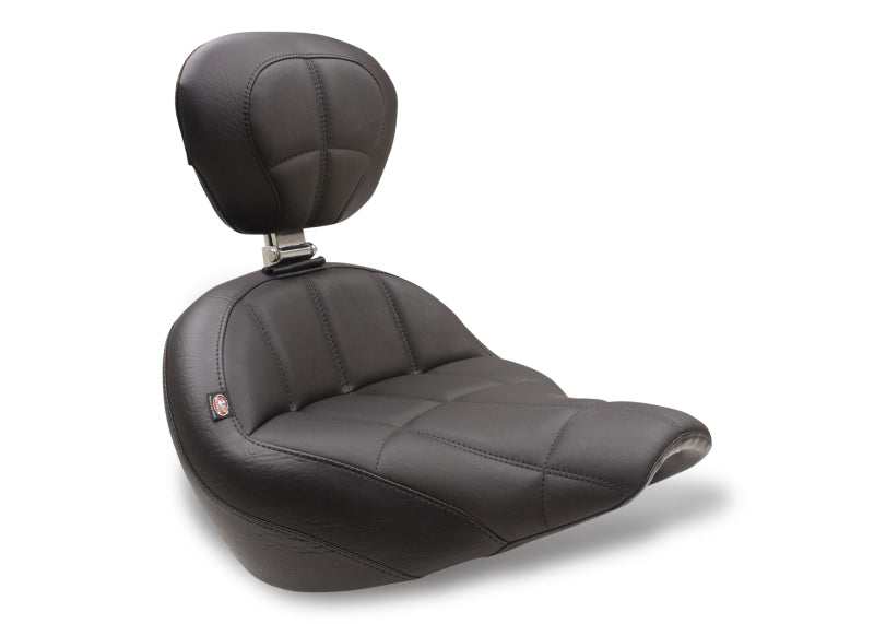 Mustang Motorcycle Mustang 18-21 Harley Street Bob Standard Touring Solo Seat w/Driver Backrest - Black