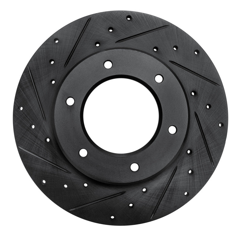 R1 Concepts R1 79-80 Toyota Pickup Front Left Drilled & Slotted Black Brake Rotor