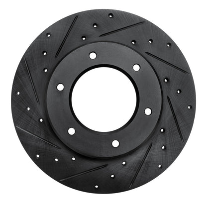 R1 Concepts R1 79-80 Toyota Pickup Front Left Drilled & Slotted Black Brake Rotor