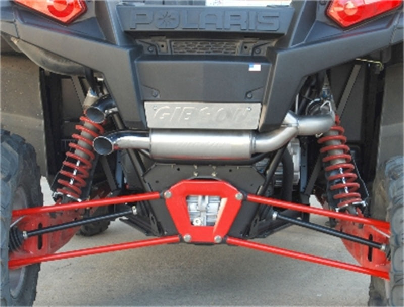 Gibson 11-13 Polaris Ranger RZR XP 900 Base Dual Exhaust - Black Ceramic