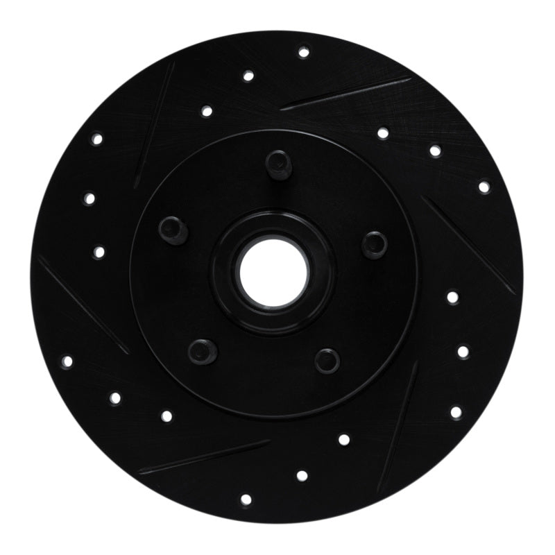 R1 Concepts R1 84-87 Pontiac Fiero Front Left Drilled & Slotted Black Brake Rotor