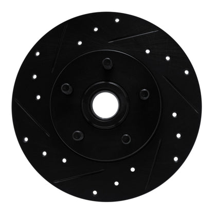 R1 Concepts R1 84-87 Pontiac Fiero Front Left Drilled & Slotted Black Brake Rotor