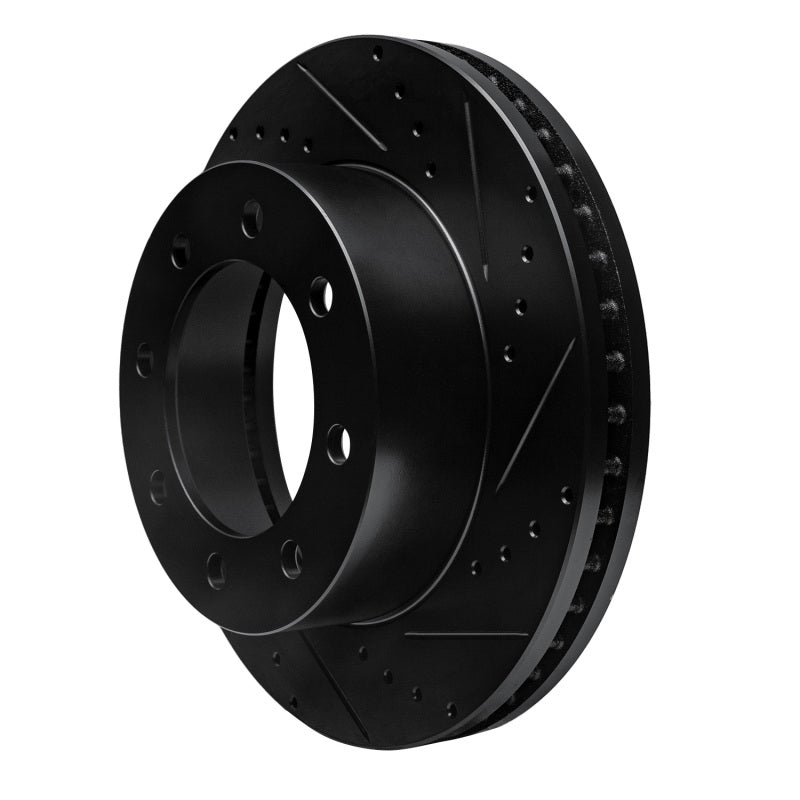 R1 Concepts R1 05-12 Ford F-250 4WD (Super Duty) Front Right Drilled & Slotted Black Brake Rotor