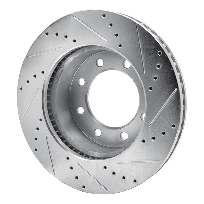 R1 Concepts R1 09-25 Dodge Ram 3500 Front Left Drilled & Slotted Silver Brake Rotor