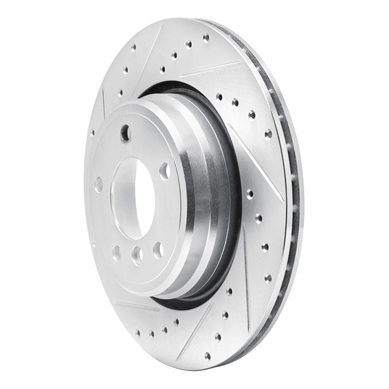 R1 Concepts R1 95-03 BMW Z8 Rear Left Drilled & Slotted Silver Brake Rotor