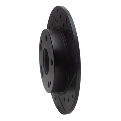 R1 Concepts R1 2016-2025 Honda Civic Hatchback Rear Right Drilled & Slotted Black Brake Rotor