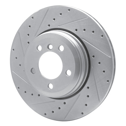 R1 Concepts R1 02-05 BMW 760LI Rear Left Drilled & Slotted Silver Brake Rotor