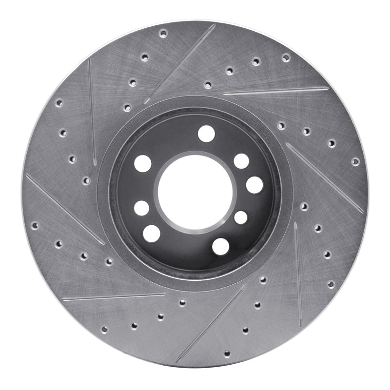 R1 Concepts R1 00-06 BMW X5 Front Right Drilled & Slotted Silver Brake Rotor