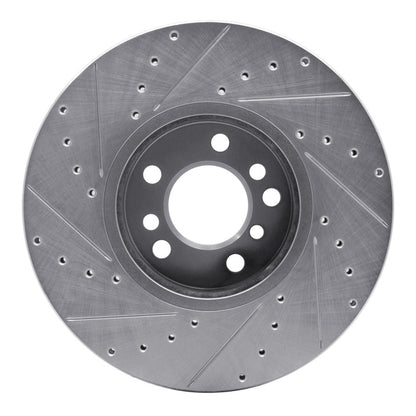 R1 Concepts R1 00-06 BMW X5 Front Right Drilled & Slotted Silver Brake Rotor