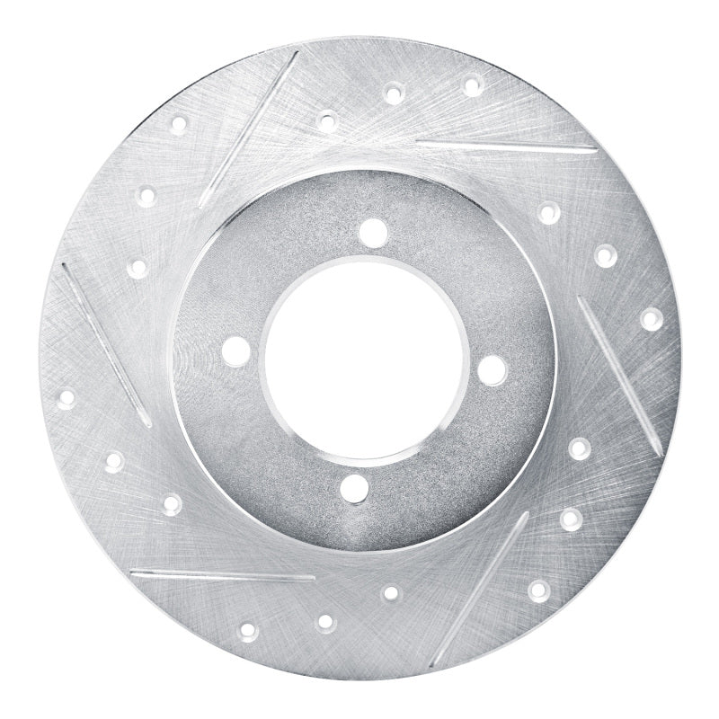 R1 Concepts R1 75-82 Nissan 210 Front Left Drilled & Slotted Silver Brake Rotor