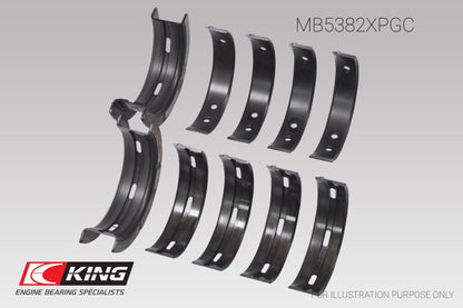 King Engine Bearings King Subaru EJ20/EJ22/EJ25 (Incl. Turbo) (Size 0.25) pMaxBlack Coated Main Bearing Set
