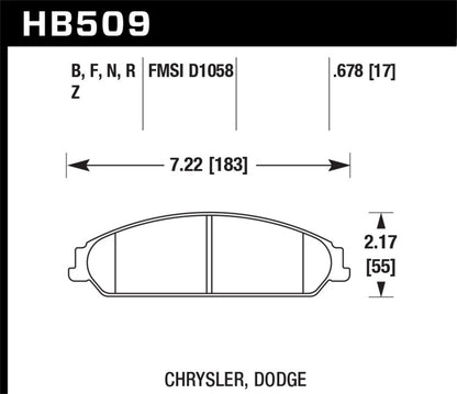 Hawk Performance Hawk 2013-2014 Chrysler 200 (w/XR1 Brakes) HPS 5.0 Front Brake Pads