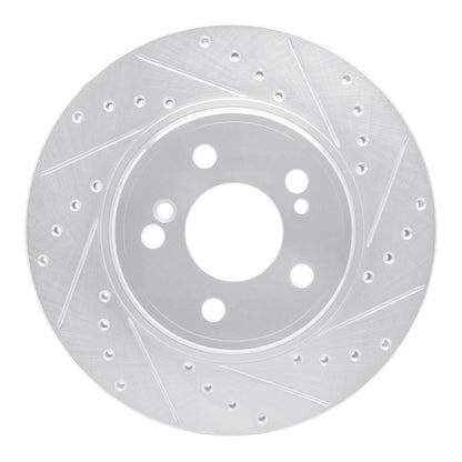 R1 Concepts R1 93-02 Mercedes-Benz SL500 Rear Right Drilled & Slotted Silver Brake Rotor