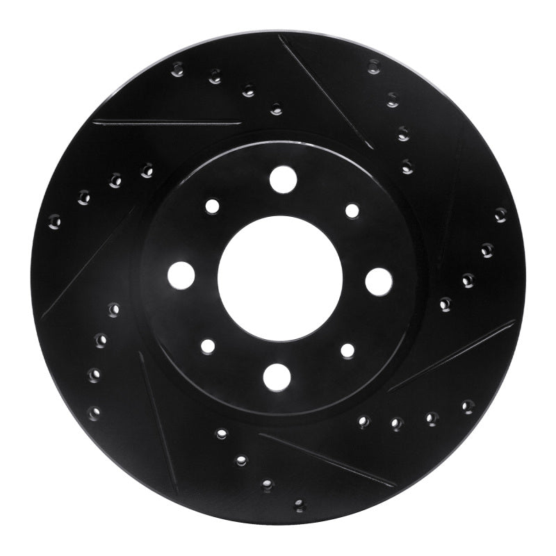 R1 Concepts R1 93-95 Volvo 850 Front Right Drilled & Slotted Black Brake Rotor