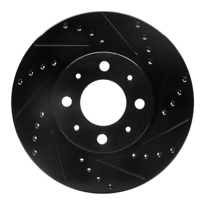 R1 Concepts R1 93-95 Volvo 850 Front Right Drilled & Slotted Black Brake Rotor