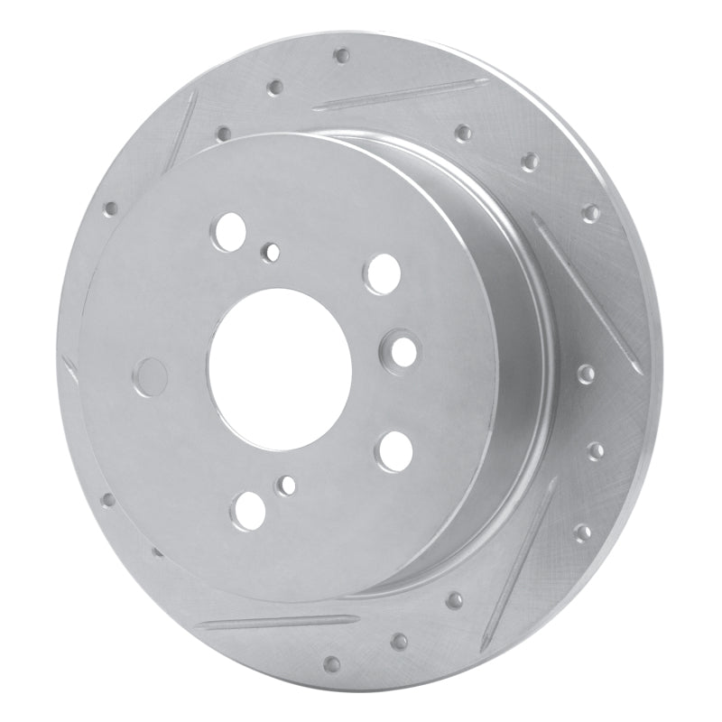 R1 Concepts R1 02-08 Lexus ES300 Rear Left Drilled & Slotted Silver Brake Rotor