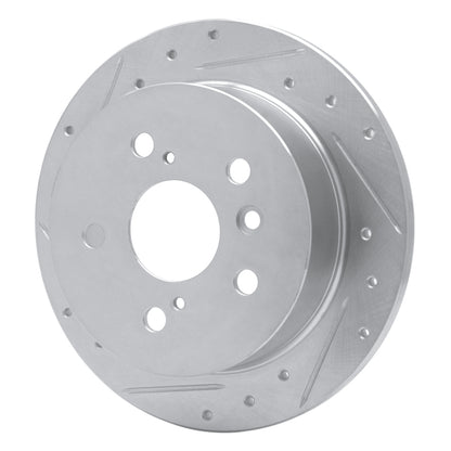 R1 Concepts R1 02-08 Lexus ES300 Rear Left Drilled & Slotted Silver Brake Rotor