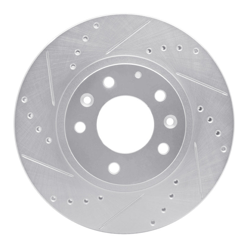 R1 Concepts R1 06-15 Mazda MX-5 Miata Front Left Drilled & Slotted Silver Brake Rotor