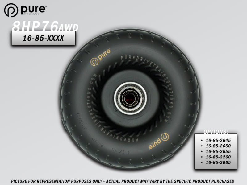 Pure Drivetrain Solutions Pure Drivetrain 8HP76 High Performance Billet Race Torque Converter - 22/60 Stator - AWD