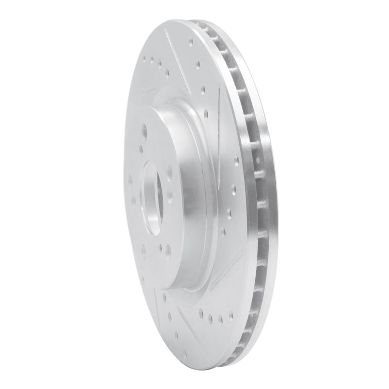R1 Concepts R1 12-16 Honda CR-V Front Right Drilled & Slotted Silver Brake Rotor