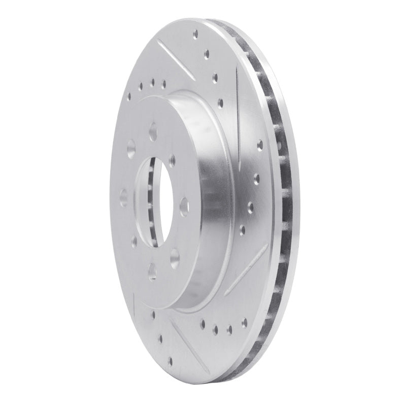 R1 Concepts R1 84-86 Nissan 300ZX Front Right Drilled & Slotted Silver Brake Rotor