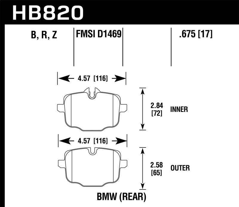 Hawk Performance Hawk 12-17 BMW M6 / 14-17 BMW M6 Gran Coupe / 13-16 BMW M5 Performance Ceramic Rear Brake Pads