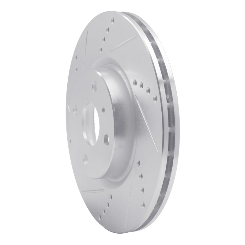 R1 Concepts R1 2016-2025 Fiat 124 Spider Front Left Drilled & Slotted Silver Brake Rotor