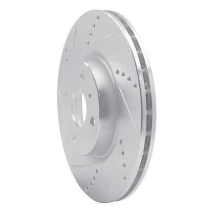 R1 Concepts R1 2016-2025 Fiat 124 Spider Front Left Drilled & Slotted Silver Brake Rotor