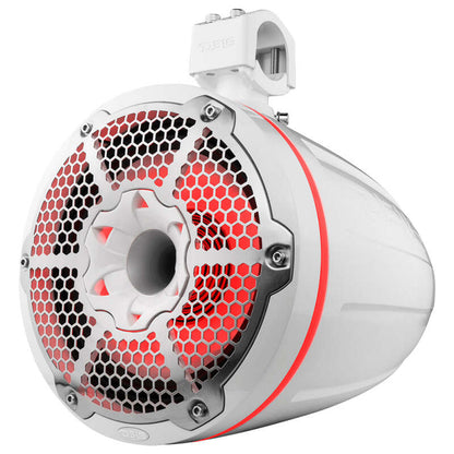 DS18 Tower Speakers Towers Speakers 10in 1in Driver 300 Watts RMS w/ RGB LED Lights White