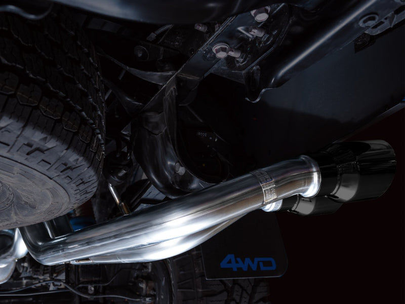 AWE Tuning 16-22 Toyota Tacoma 0FG Cat-Back Exhaust w/ BashGuard - Dual Diamond Black Tips