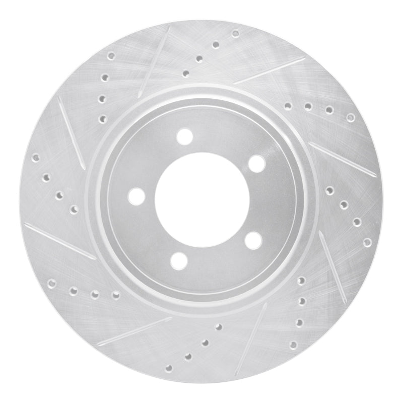 R1 Concepts R1 03-05 Lincoln AVIATOR Front Left Drilled & Slotted Silver Brake Rotor