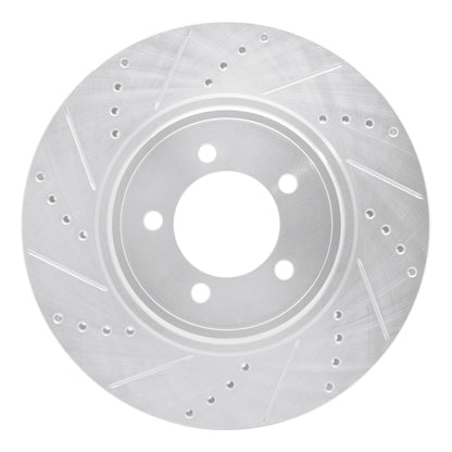 R1 Concepts R1 03-05 Lincoln AVIATOR Front Left Drilled & Slotted Silver Brake Rotor