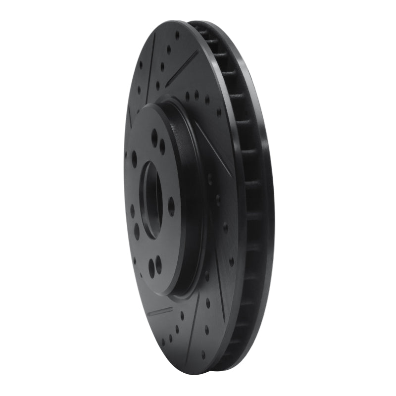 R1 Concepts R1 90-98 Mercedes-Benz 500E Front Left Drilled & Slotted Black Brake Rotor