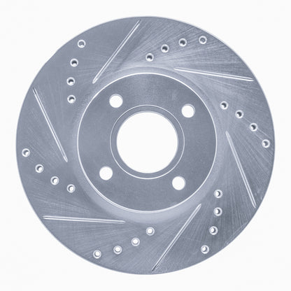 R1 Concepts R1 14-23 Ford Fiesta (USA/Canada) Front Left Drilled & Slotted Silver Brake Rotor