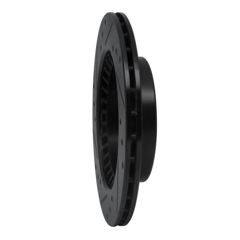 R1 Concepts R1 83-89 Chrysler Conquest Rear Right Drilled & Slotted Black Brake Rotor