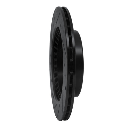 R1 Concepts R1 83-89 Chrysler Conquest Rear Right Drilled & Slotted Black Brake Rotor