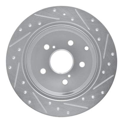 R1 Concepts R1 12-20 Toyota Mirai Rear Left Drilled & Slotted Silver Brake Rotor