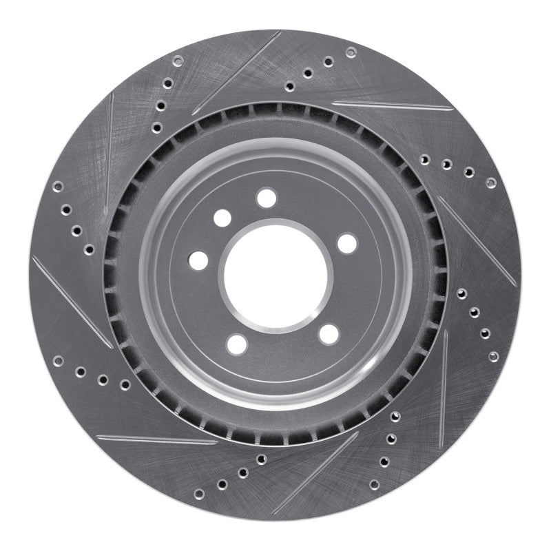 R1 Concepts R1 13-25 Land Rover Defender 90 Rear Right Drilled & Slotted Silver Brake Rotor