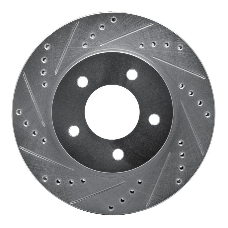 R1 Concepts R1 98-00 Chrysler LHS Front Left Drilled & Slotted Silver Brake Rotor