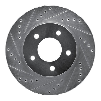 R1 Concepts R1 98-00 Chrysler LHS Front Left Drilled & Slotted Silver Brake Rotor