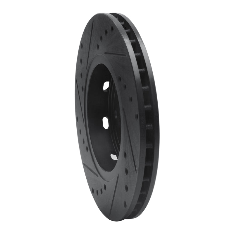 R1 Concepts R1 00-04 Volvo V40 Front Right Drilled & Slotted Black Brake Rotor