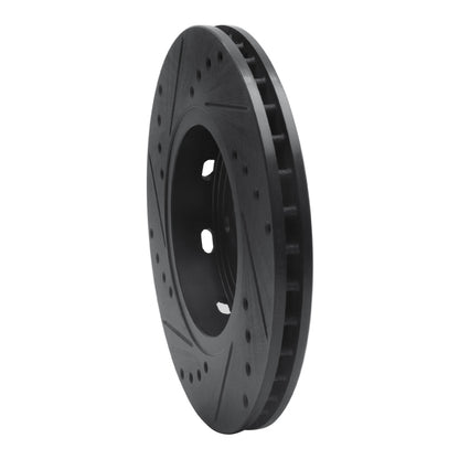 R1 Concepts R1 00-04 Volvo V40 Front Right Drilled & Slotted Black Brake Rotor