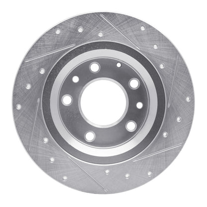 R1 Concepts R1 98-15 Ford Fusion Rear Left Drilled & Slotted Silver Brake Rotor