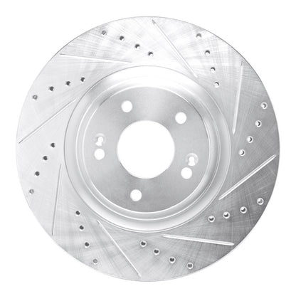 R1 Concepts R1 19-22 Hyundai Veloster N Front Right Drilled & Slotted Silver Brake Rotor