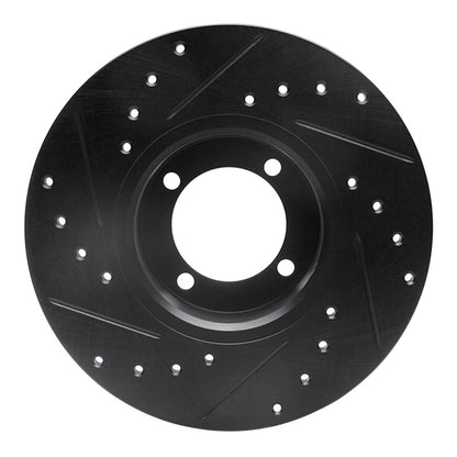 R1 Concepts R1 74-79 Lotus Elite Front Right Drilled & Slotted Black Brake Rotor