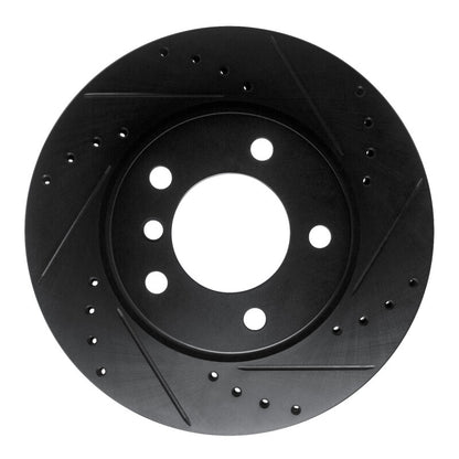 R1 Concepts R1 05-07 BMW 120i (Mexico) Front Right Drilled & Slotted Black Brake Rotor