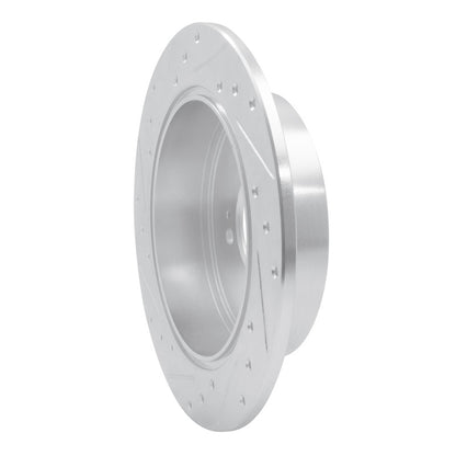 R1 Concepts R1 07-15 Mitsubishi Lancer Rear Right Drilled & Slotted Silver Brake Rotor