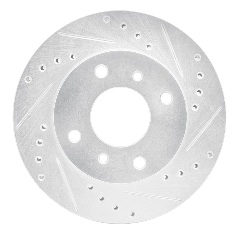 R1 Concepts R1 89-13 Infiniti G20 Front Right Drilled & Slotted Silver Brake Rotor